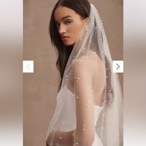 Anthropologie Weddings - A.B. Ellie Roesia Ivory Pearl Fingertip Veil